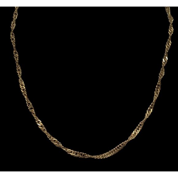 Classic Casual Twisted Gold Tone Chain Necklace - Picture 4 of 4